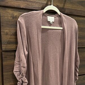 Hinge Dark Mauve Long Cardigan Sweater